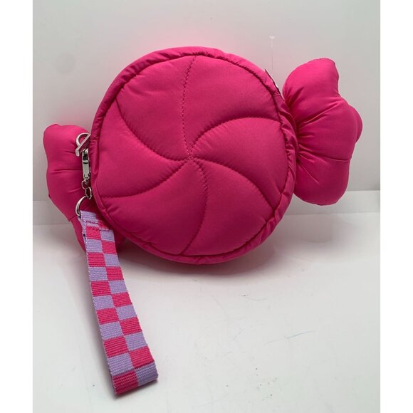 Candy Shaped Pink Padded Crossbody Bag With Detachable Strap - Picture 1 of 3